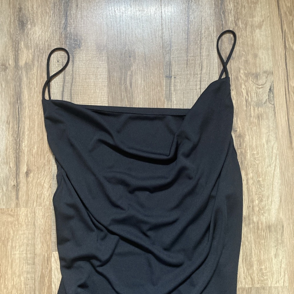 Zara Women Black Strappy Midi Maxi Slip Dress Size Medium Whimsigoth Fairy Party - Picture 3 of 5